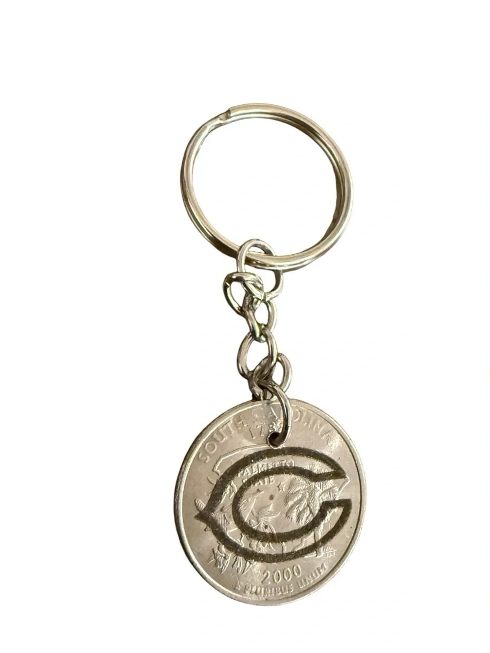 Chicago bears quarter keychain